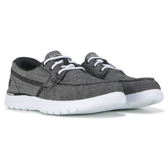 Skechers Women's 8.5 Black Grey On The Go Flex Ashore Slip On Boat Shoes LB14-8 - Picture 1 of 8